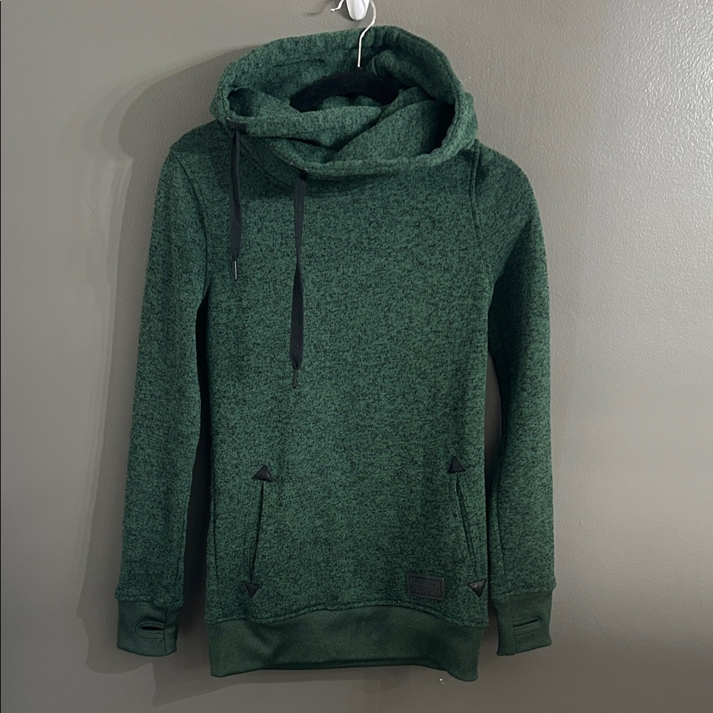 Volcom green knit snowboarding hoodie
